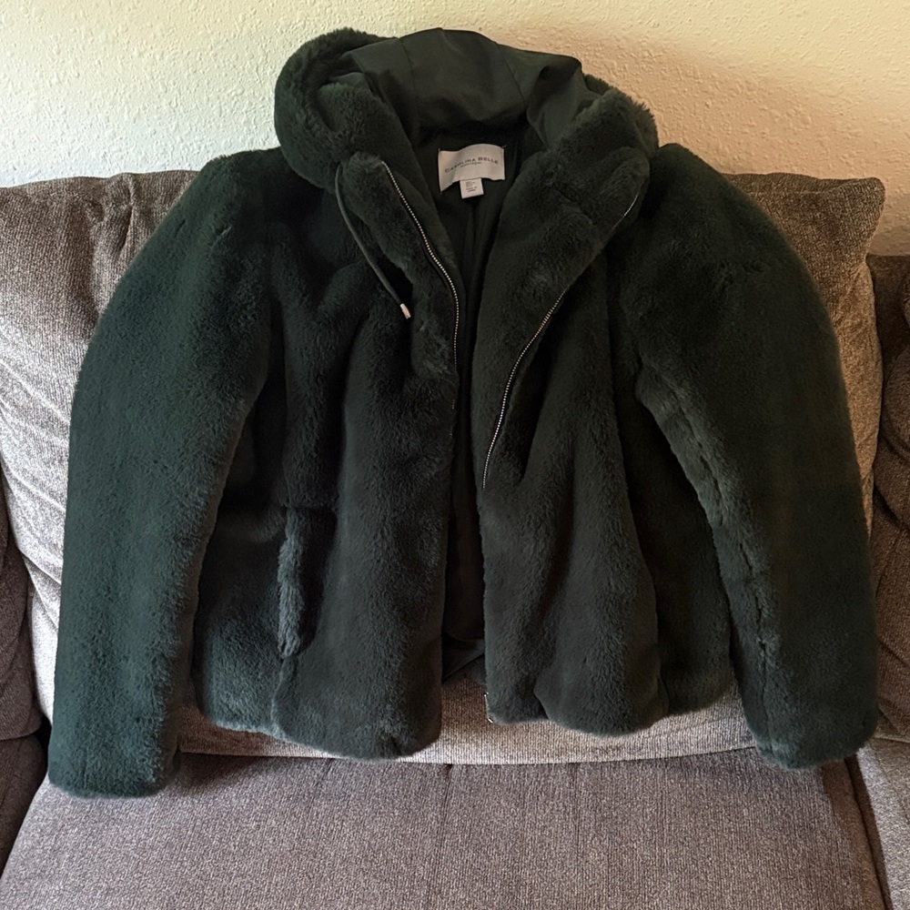 Carolina Belle Deep Green Teddy Jacket